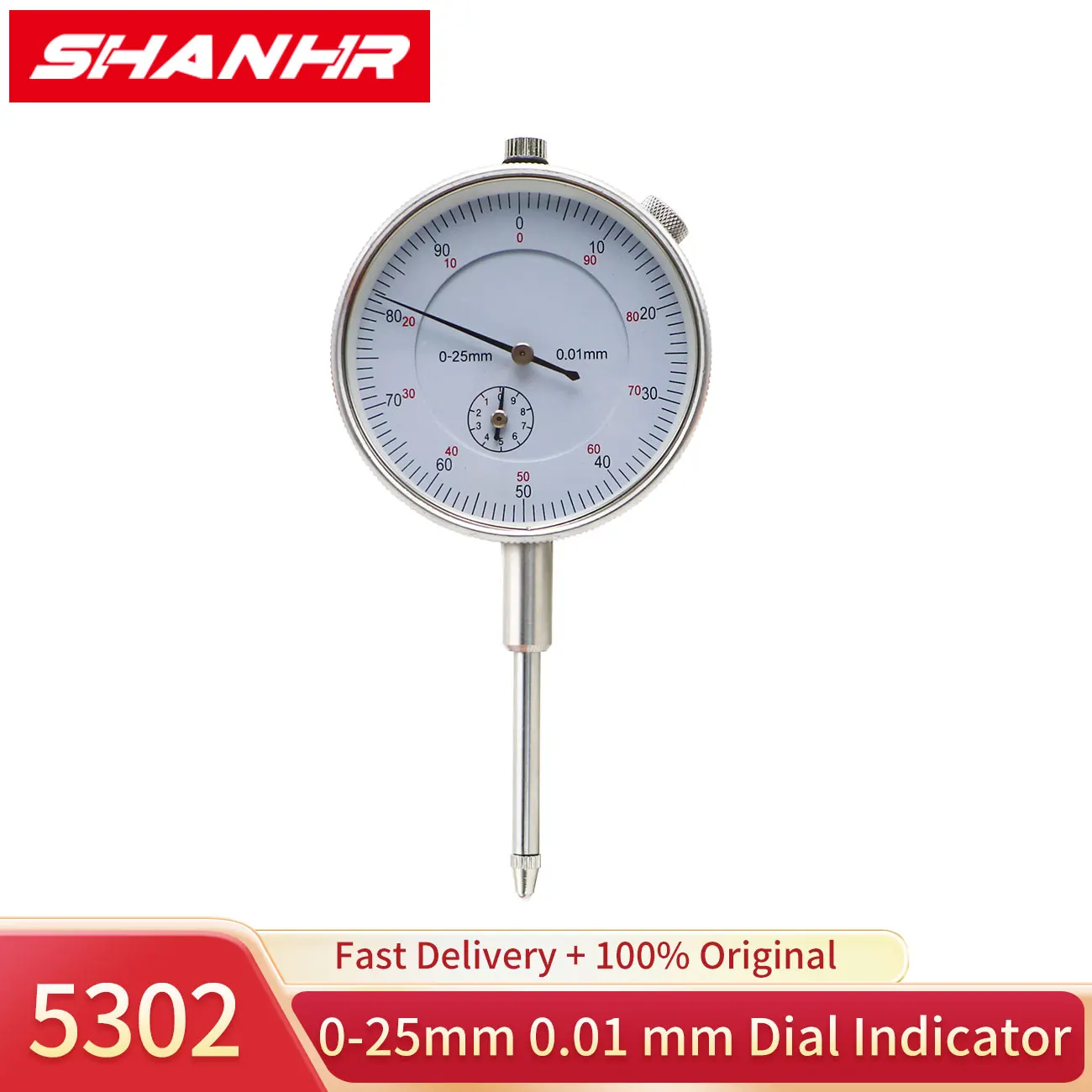 SHANHR 0.01mm 0-25mm Dial Indicator 0.01 mm Dial Indicator Gauge Measuring Indicators Measuring Gauge