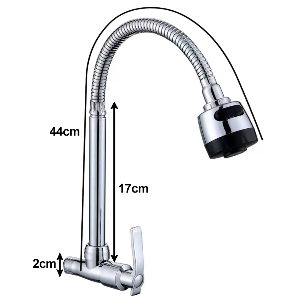 Kitchen Faucet Rotating Wall Mounted Faucet Foldabl Hose Single Cold Water Two Modes Kitchen Sink Tap Vegetable Basin Faucet