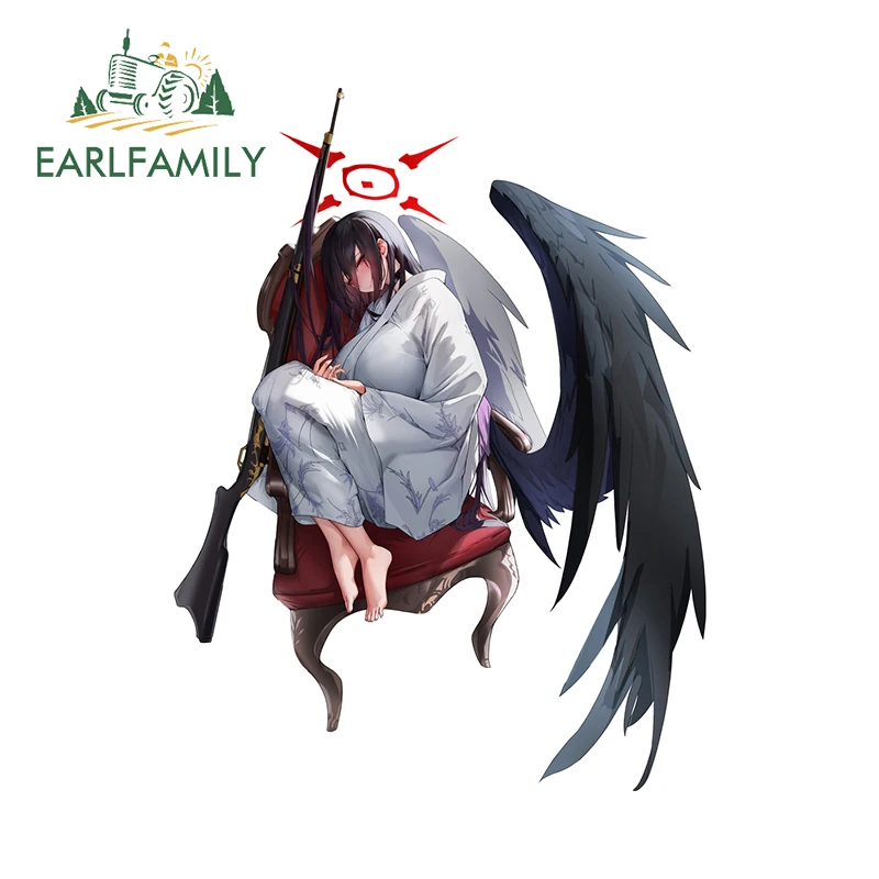 EARLFAMILY for Blue Archive Hanekawa Hasumi Decals Cool Beautiful Girl Car Stickers Nice Motorcycle Decor Simple Car Goods