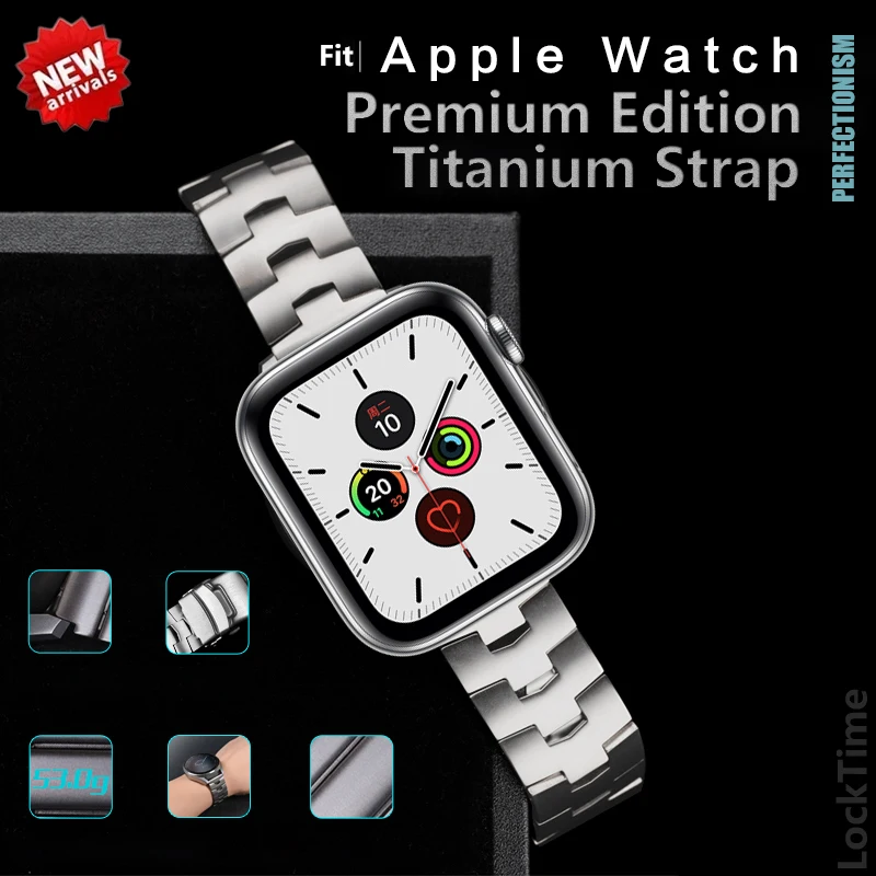 

Titanium Strap For Apple Watch 9 Ultra 2 49mm Series 9 45mm 41mm 44mm Luxury Metal Band For iWatch 8 7 6 5 4 3 SE 42mm 40mm 41mm