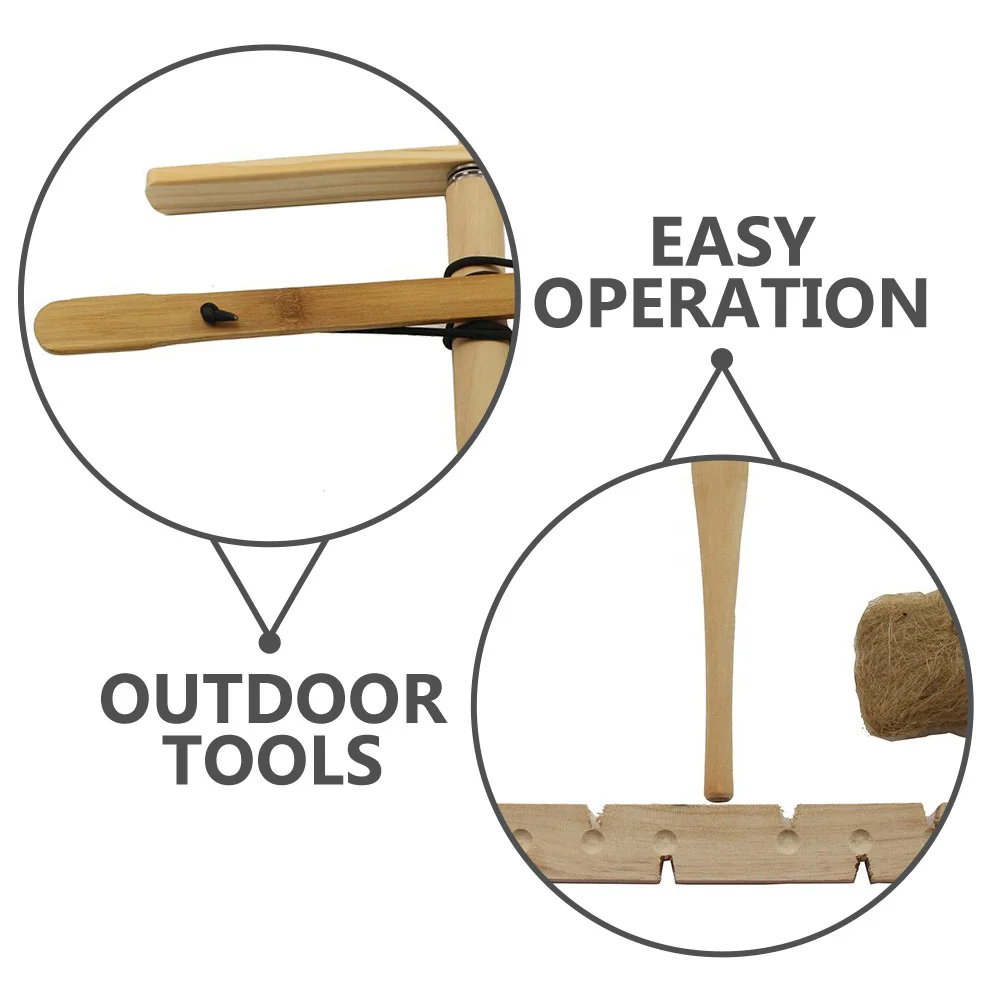 مجموعة واحدة من معدات حريق التخييم، مجموعة أدوات تشغيل خشبية، علامة حريق الاحتكاك للبقاء على قيد الحياة البرية، سهلة الاستخدام للمغامرة الخارجية المزدوجة #6