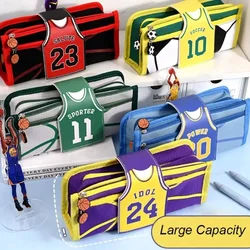 Multifuncional Basketball Pen Bag Dirt Resistant Large Capacity Pencil Case Football Stationery Organizer School Office