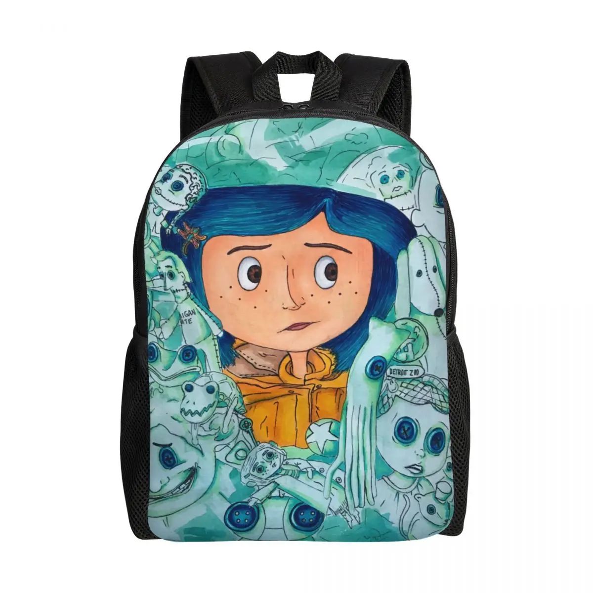 Horror Halloween Movie Coraline Backpack for Men Women Waterproof College School Bag Print Bookbag