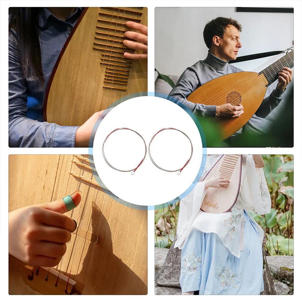 

2Pcs Pipa Strings Stable Vibration Replacement Accessories Chinese Lute Practice String Tool Gift Lute Practice Strings
