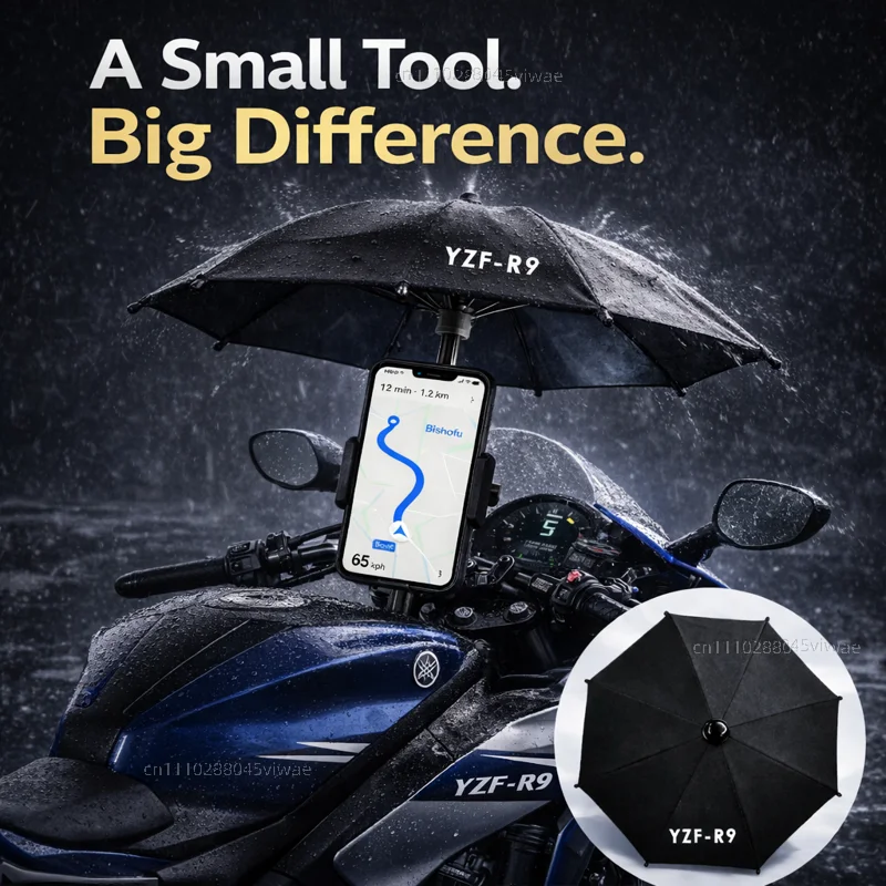 For Yamaha Supersport YZF-R9 Motorcycle Phone Umbrella Holder Waterproof Sunshade Anti Glare Rainproof Handlebar GPS Mount