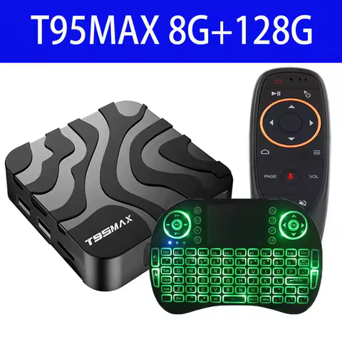 TV Box T95 Max Android 14 8GB 128GB H618 Media Player Set Top Box Quad Core Dual Wifi 2.4G&amp;5G 6K Smart Google Voice Assistant