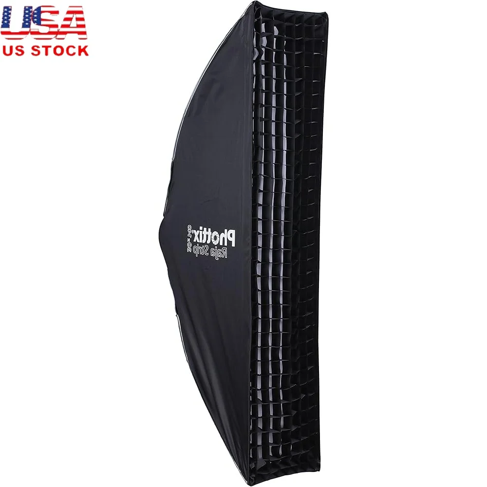 

Raja Strip Soft Box Portable Photography Lighting Durable Heat Resistant Fabric Grids Zip Carry Case Light Control On Location