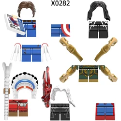 The Action Figures Shield Wand Weapons Legs Hair Model Blocks MOC Bricks Set Gifts Toys For Children X0282