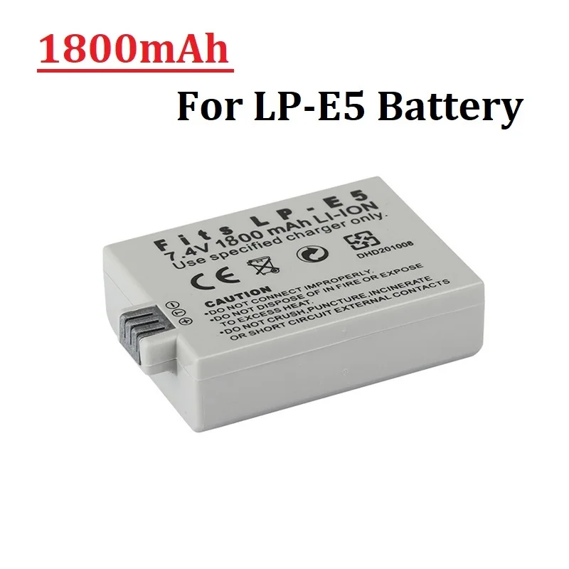 1800mAh LP-E5 LPE5 LP E5 Rechargeable Camera Battery For CANON 450D 500D 1000D Kiss X2 X3 F Rebel XS XSi T1i