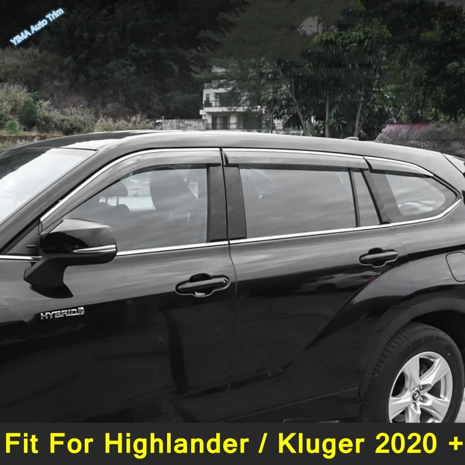 

Fit For Highlander / Kluger 2020 - 2023 Car Side Window Rain Shield Deflectors Awning Trim Dedicated Sun Guard Cover Accessories