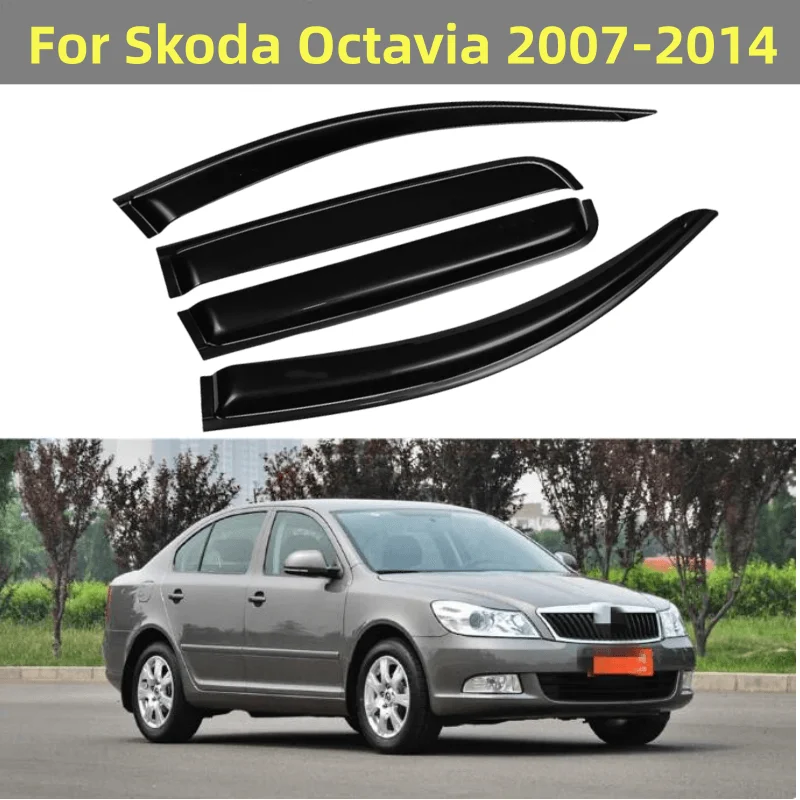 

For Skoda Octavia 2008 2009 2010 2011 2012 2013 2014 Window Visor Sun Rain Deflector Guard Awning Shelter Exterior Accessories