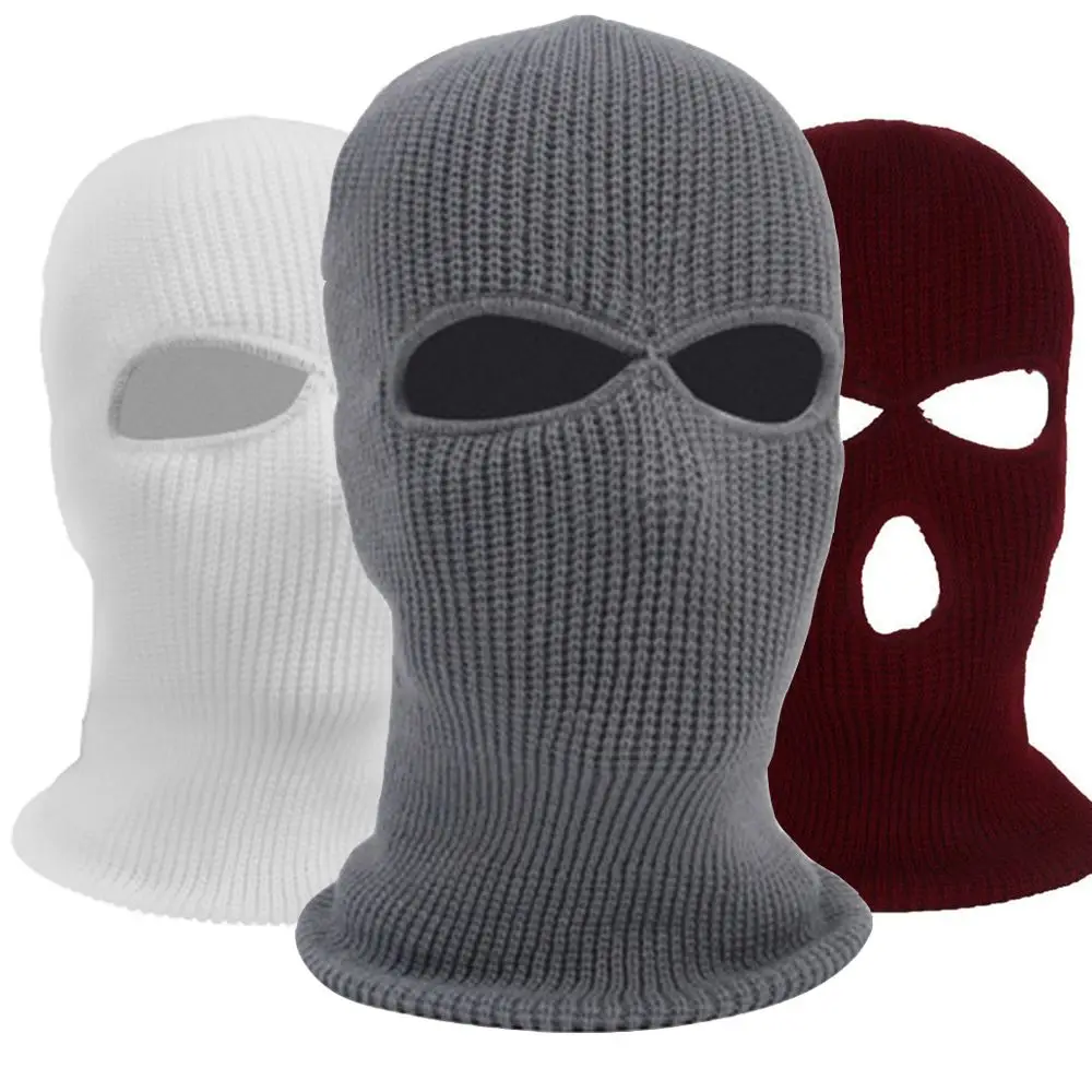 Fashion Winter Warm Soft Ski Mask 3 Hole Full Face Mask Ski Mask Winter Cap Balaclava Motorbike Motorcycle Helmet Full Helmet