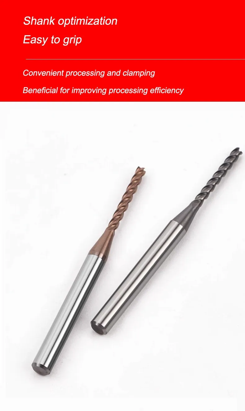 SHAZAM HRC60 Hartmetall-Fräser mit verlängerter Rillenlänge, 1/2/2,5 Klingenlänge 6/8/10/12/15, Werkzeuge für Aluminium/Stahl – Detail 5