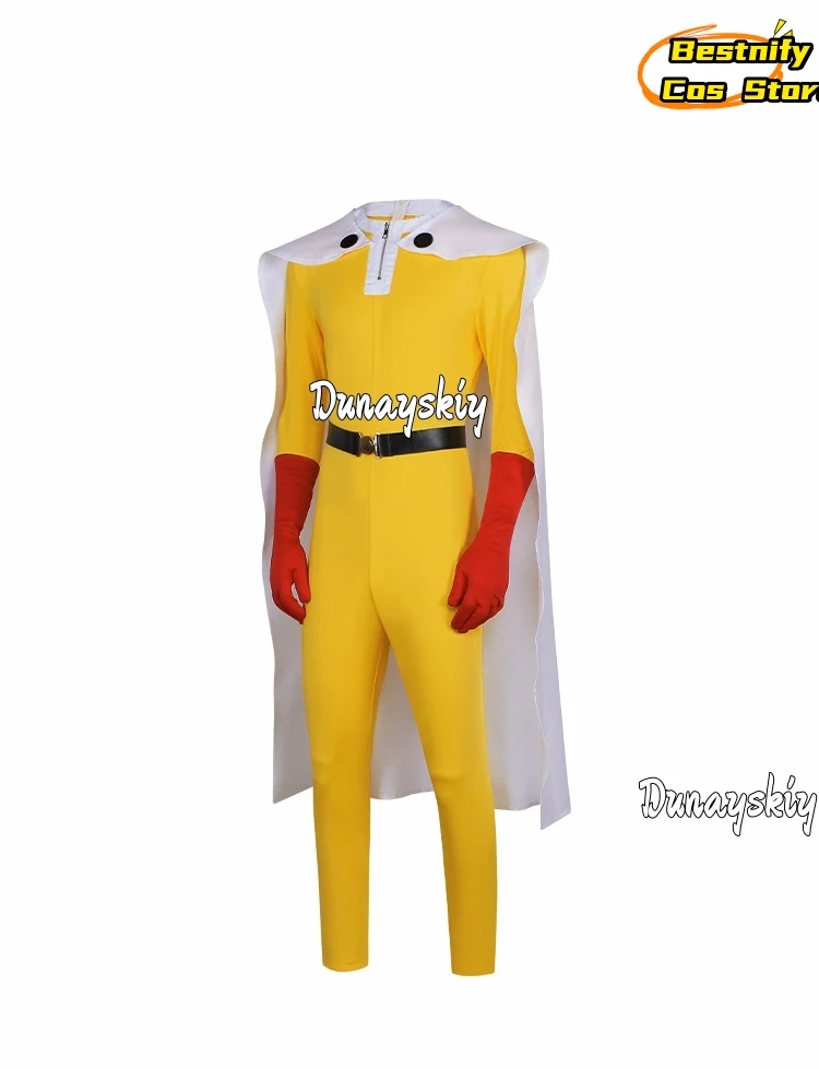 Saitama MAN Cosplay Jumpsuit Costume {Bestnify Cos}White Cape Red Boots Full Set Accessory Anime Halloween Saitama Disguise Suit view 4