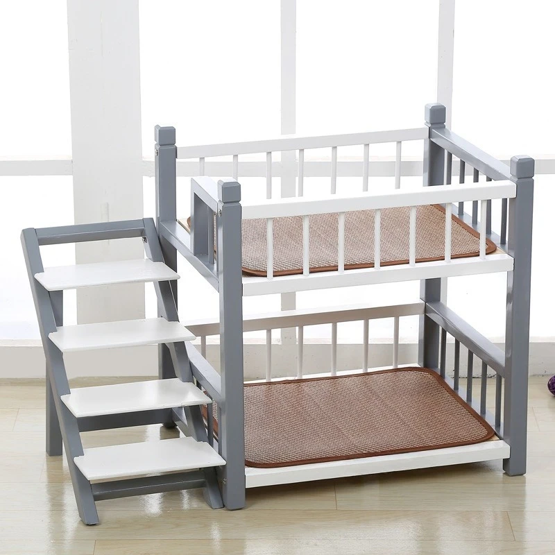 Dog wooden bed pet mattress, cat bunk bed pet supplies