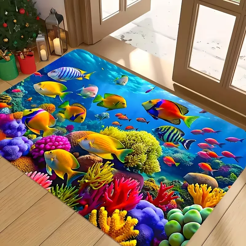 Soft Door Animal Patterns Anti Slip Floor Mat Home Bathroom Door Mat Living Room Bedroom Front Decoration Mat Door Decoration