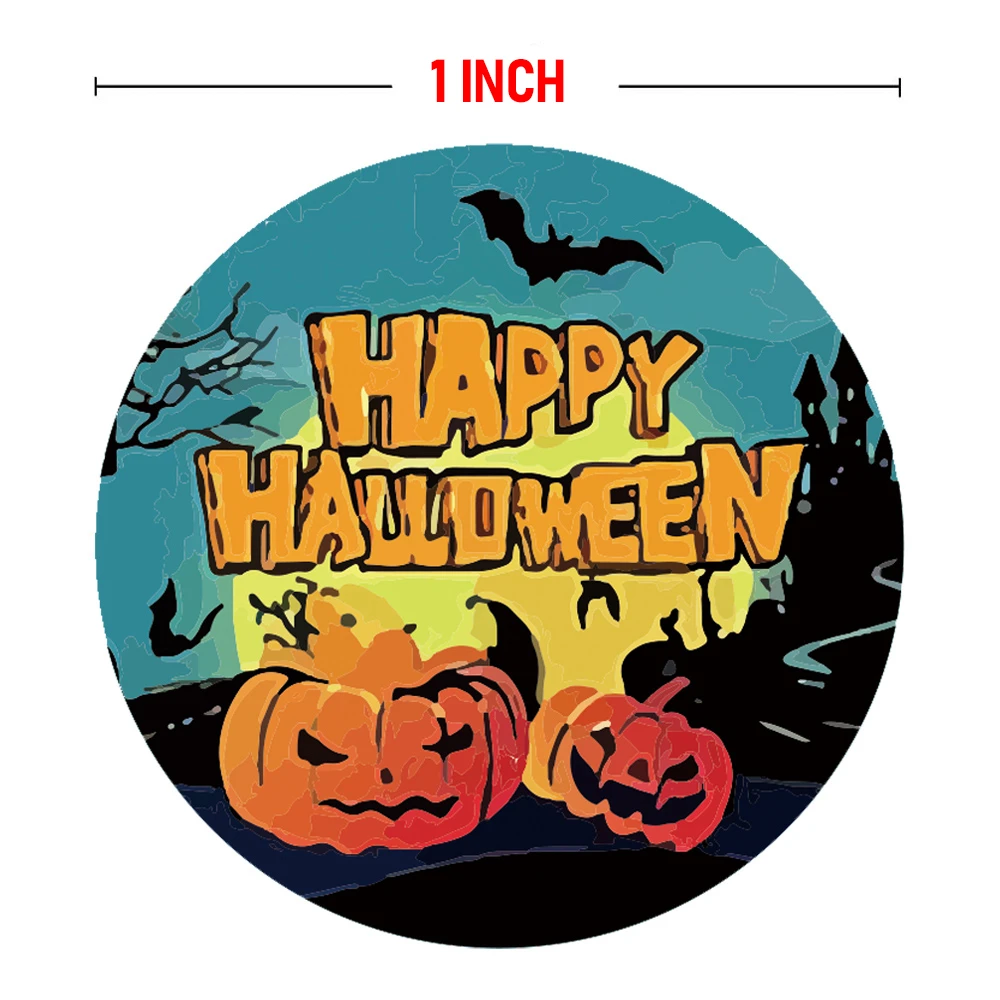 500 stücke Halloween Kürbis Geist Runde handgemachte Verpackung Versiegelung Etikett Aufkleber DIY Weihnachts geschenk Halloween Party Dekor Aufkleber