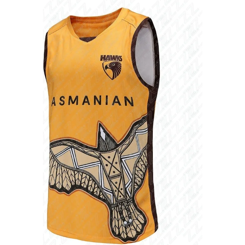 Hawthorne Hawks, Youth Training Vest, Sports and Fitness Vest, Sleeveless Australian Football Jersey, Replica Team Uniform