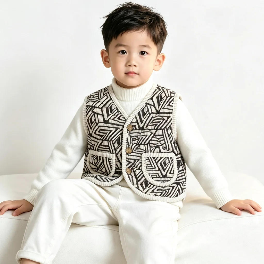 Fall Winter Kids Warm Vest Medium Large Outerwear Fleece Padded Insulation Liner Boys Girls Inner Wear Vest