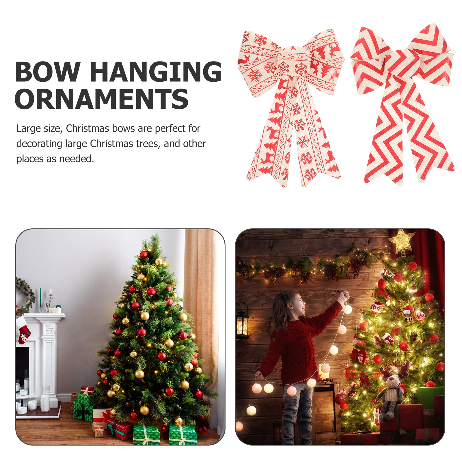 

Outdoor Bows Tree Topper for Hanging Decor Red Holiday Decorative Wreath Hanger