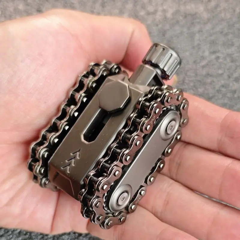 Creative Mechanical Tank Finger Gyroscope Chain Gear Toy Outdoor Portable EDC Toy Tool