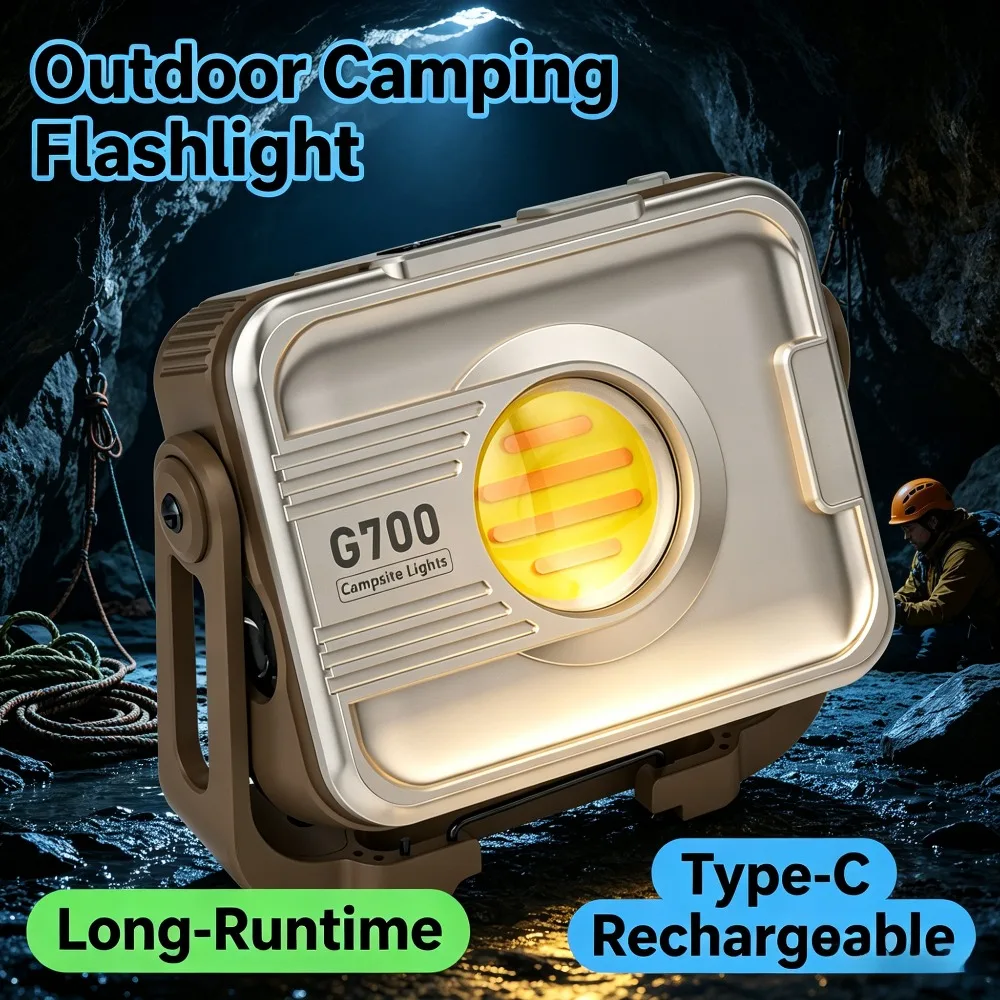 New Outdoor Camping Flashlight Type‑C Rechargeable Long‑Runtime LED Handheld Super‑Bright Torch for Camp Emergency Lighting