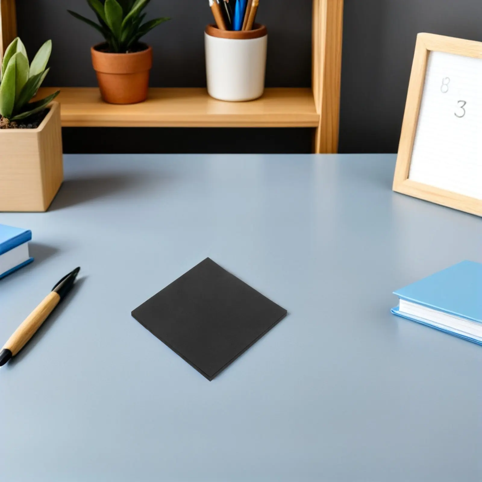 Black Adhesive Memo Pads 500 Sheets Portable Sticky Notes for Fridge Desk Office Meeting Creative Use