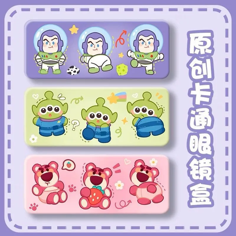 Personalized creative cartoon Disney Lotso Alien Buzz Lightyear new student simple portable anti-pressure glasses storage box