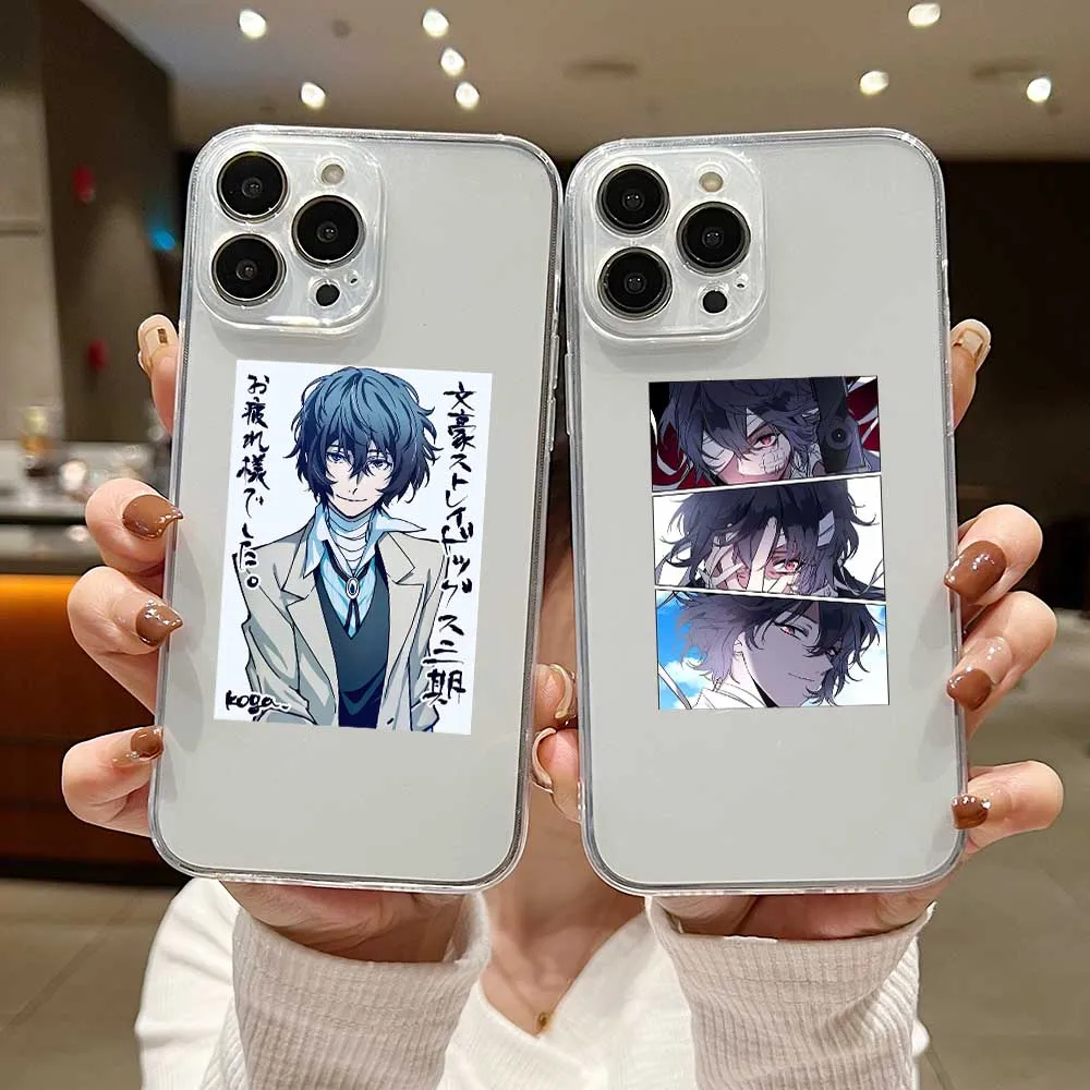 Anime Bungou Stray Dogs Dazai Osamu Phone Case For iphone 15 11 14 13 12 Pro Max X XR 6 7 8 Plus Soft Silicone Transparent Capa