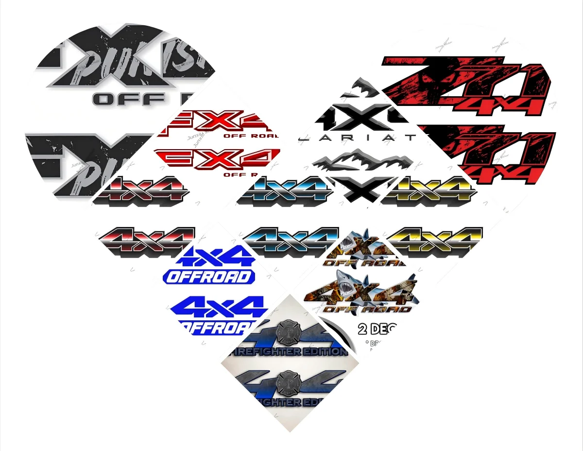 

2pcs 4x4 Skull Truck Decal Fire Skull Camo Shark Fx4 4x4 Wraps Offroad With Mountain For Truck Multiple Styles Sticker Camper