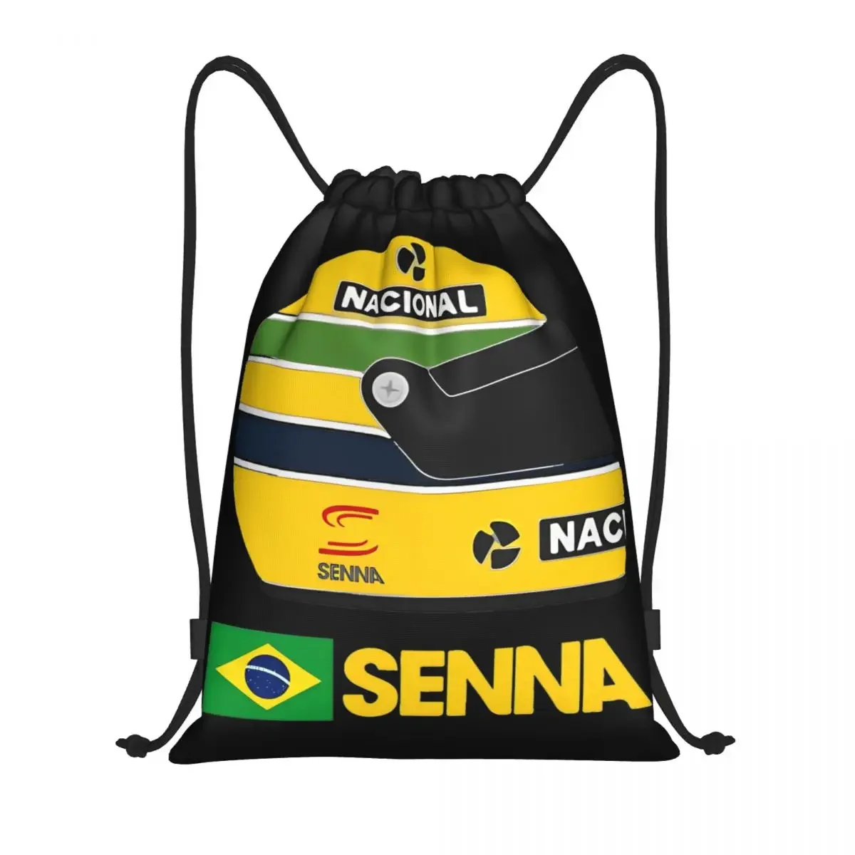 Ayrton Senna Racing Cars Drawstring Bags Sports Backpack Gym Sackpack String Bag for Yoga