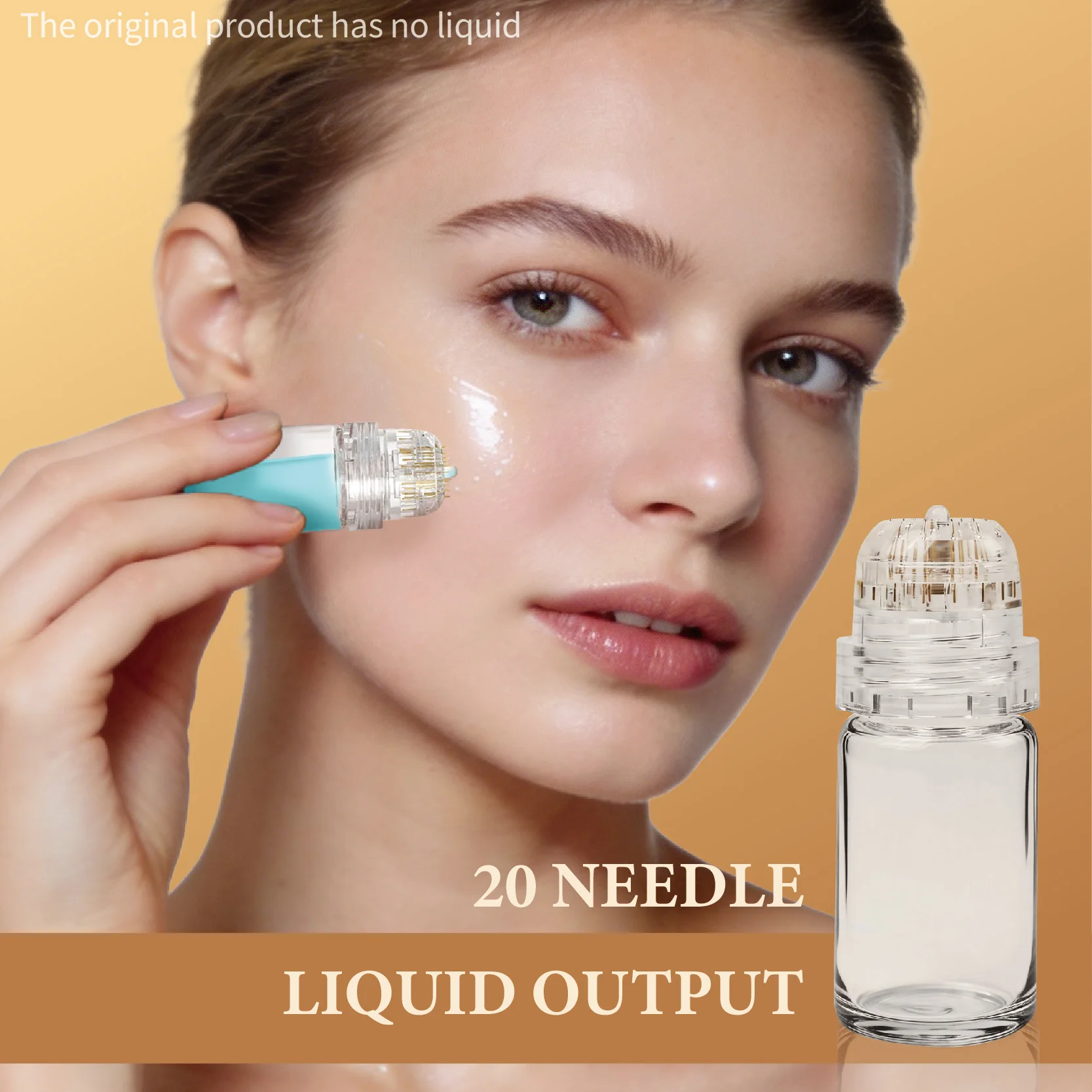 1 Stück Titan-Dermaroller, 20-Nadel-Hautstempel-Serum-Applikator - Hydra-Mikronadel, 0,25mm Nadeltiefe, Kunststoff & Glas – Detail 5