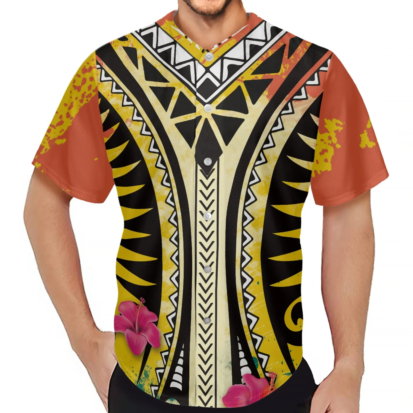 3D Patterned Men Polynesian Traditional Tribal Printed Men's Social Shirts Hawaiian Fake Luxury Men's Fashion Mensshirts