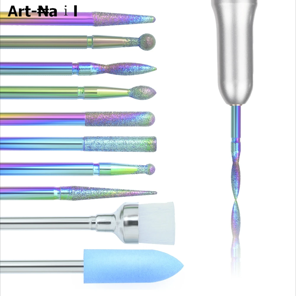 10 قطعة لقمة ثقب الأظافر المهنية مجموعة مواد الأظافر من قاطعة المطحنة للتقليم جميع أدوات معدات مانيكير الأظافر