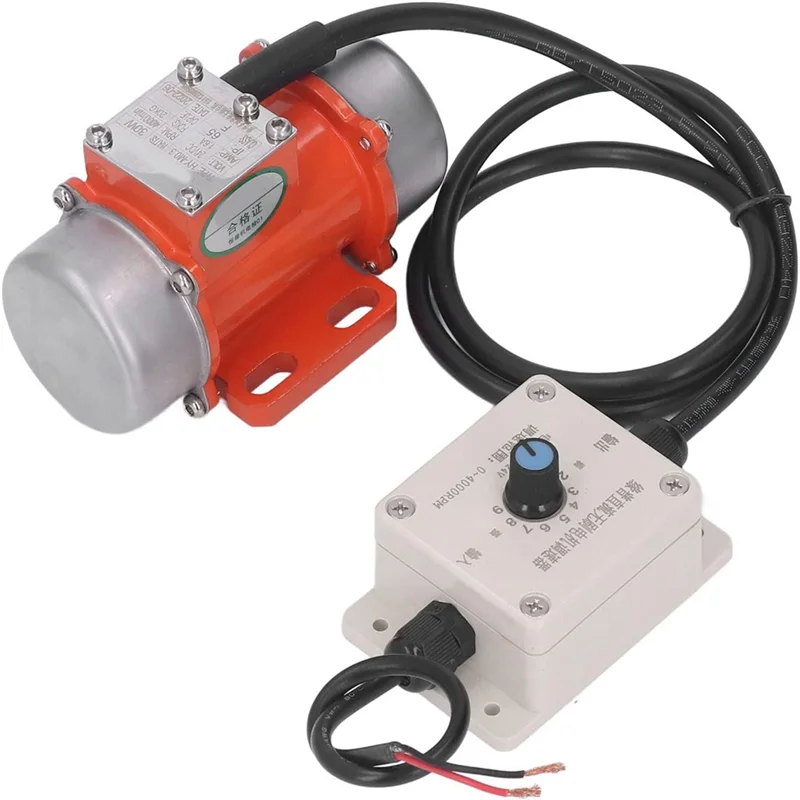 30W Concrete Vibrator, 4000RPM Electric Vibrating Motor with Speed Controller & Adjustable Exciting Force DC 12V