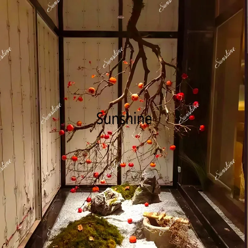Hanging ceiling simulation persimmon tree new Chinese courtyard living room zen decorationTJ