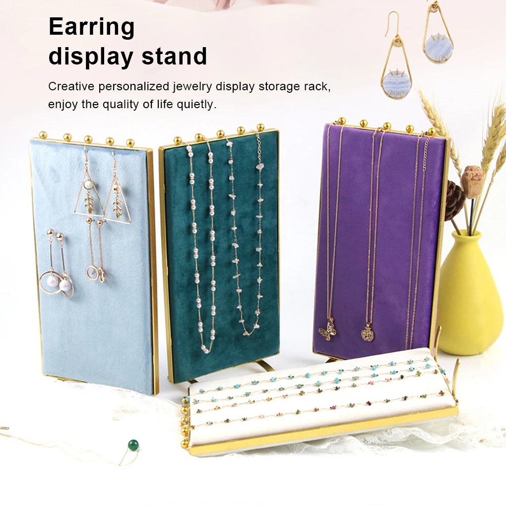 Screen Type Necklace Stand Velour Jewelry Display Rack Ring 2 Colors Matching Holder Stall Showcase Decoration