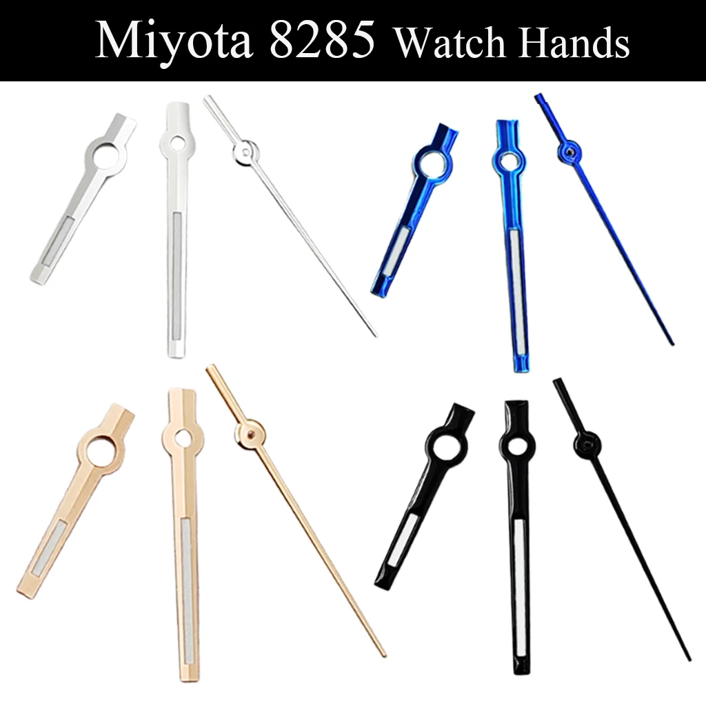 8285 ساعة يد خضراء مضيئة فضية/أسود/أزرق تناسب ميوتا 8285 أجزاء الحركة الأوتوماتيكية