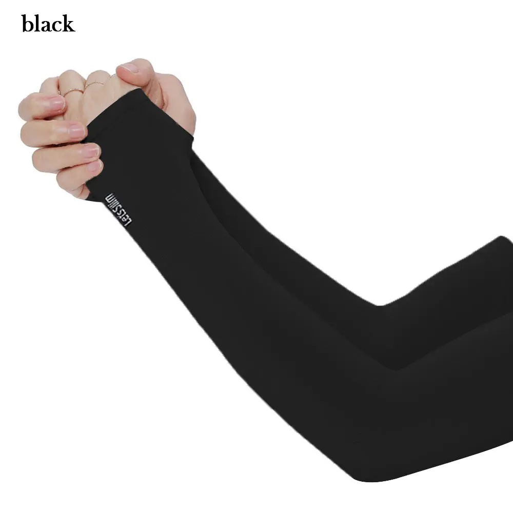 เปิดนิ้วหัวแม่มือบาสเกตบอลวิ่งฤดูร้อนปลอกแขนระบายความร้อนกีฬากลางแจ้งปลอกแขนป้องกันแสงแดด