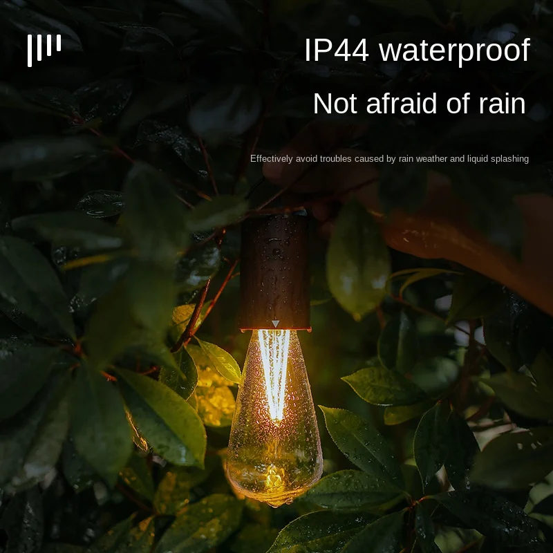 Luz Edison para acampar al aire libre, luz de burbuja de leche, reflector de atmósfera, recargable, impermeable, pequeña luz nocturna