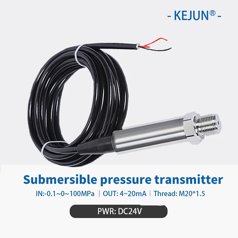 4 20ma Submersible Hydrostatic Water Liquid Level Transducer Hydraulic Pipe Tube Water Pressure Transmitter Sensor