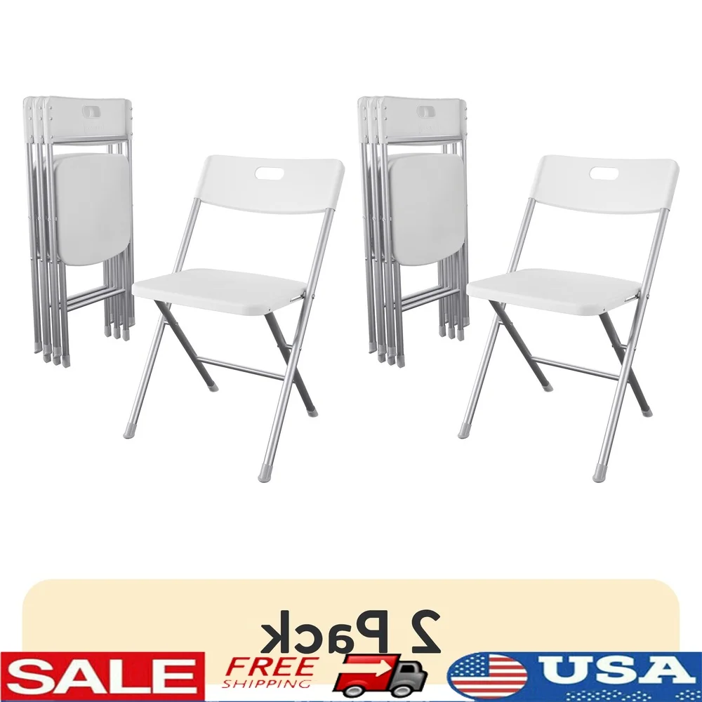 

2 Pack Durable Folding Chairs with Resin Seat and Back Lightweight Compact Design Indoor Outdoor Use Perfect Events