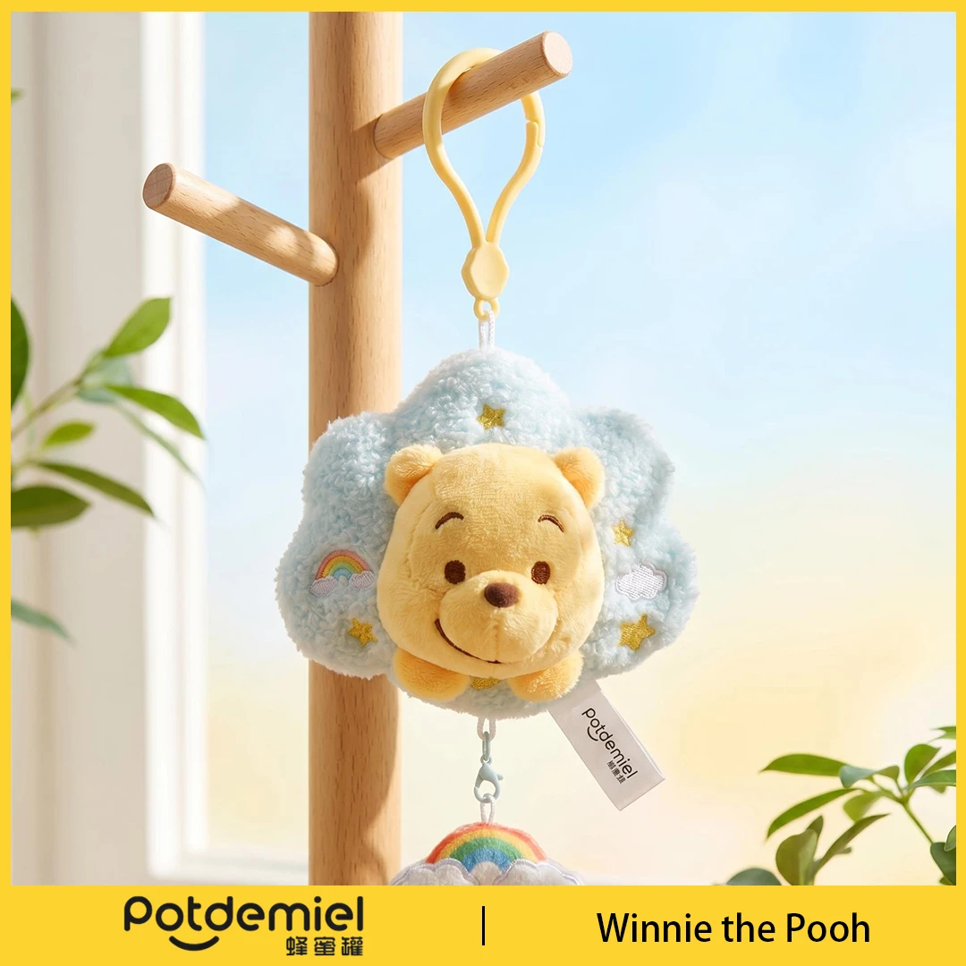 Potdemiel Disney Winnie The Pooh Plush Bag Pendant Star Cloud Rainbow Key Trinket Gift For Young Girls Purse Backpack Ornament