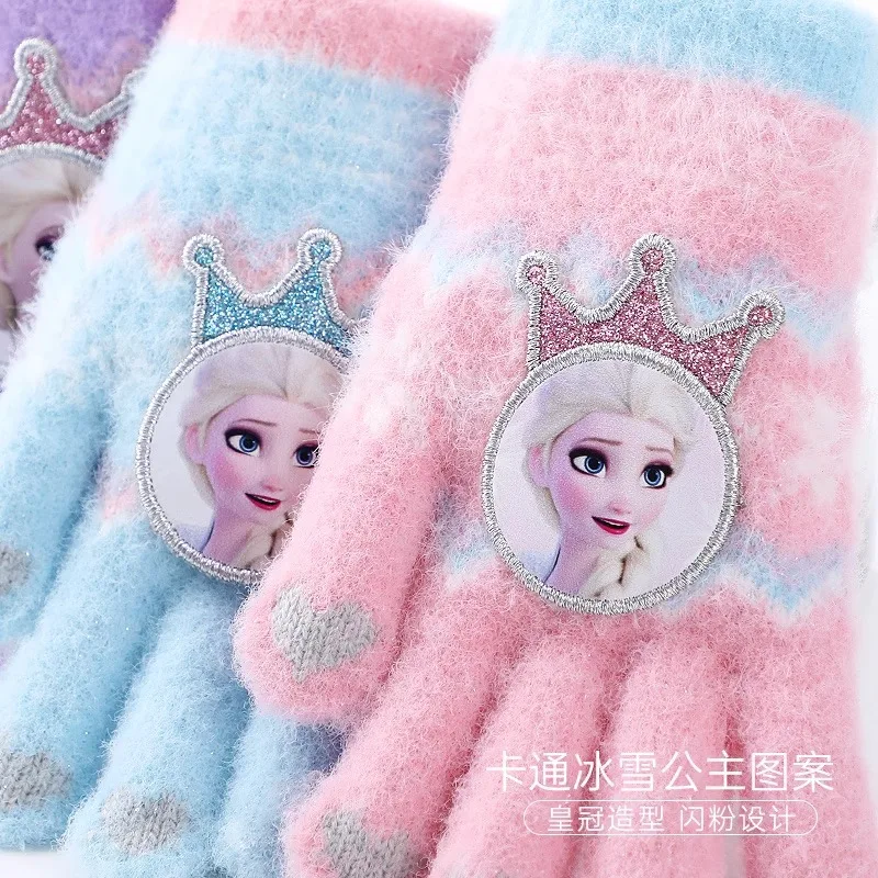 2 قطعة مجموعة ل قفازات إلسا للأطفال شتاء دافئ لطيف يندبروف الأذن دفئا عيد الميلاد Gif طوي الأذن يفشل للحماية الباردة #4