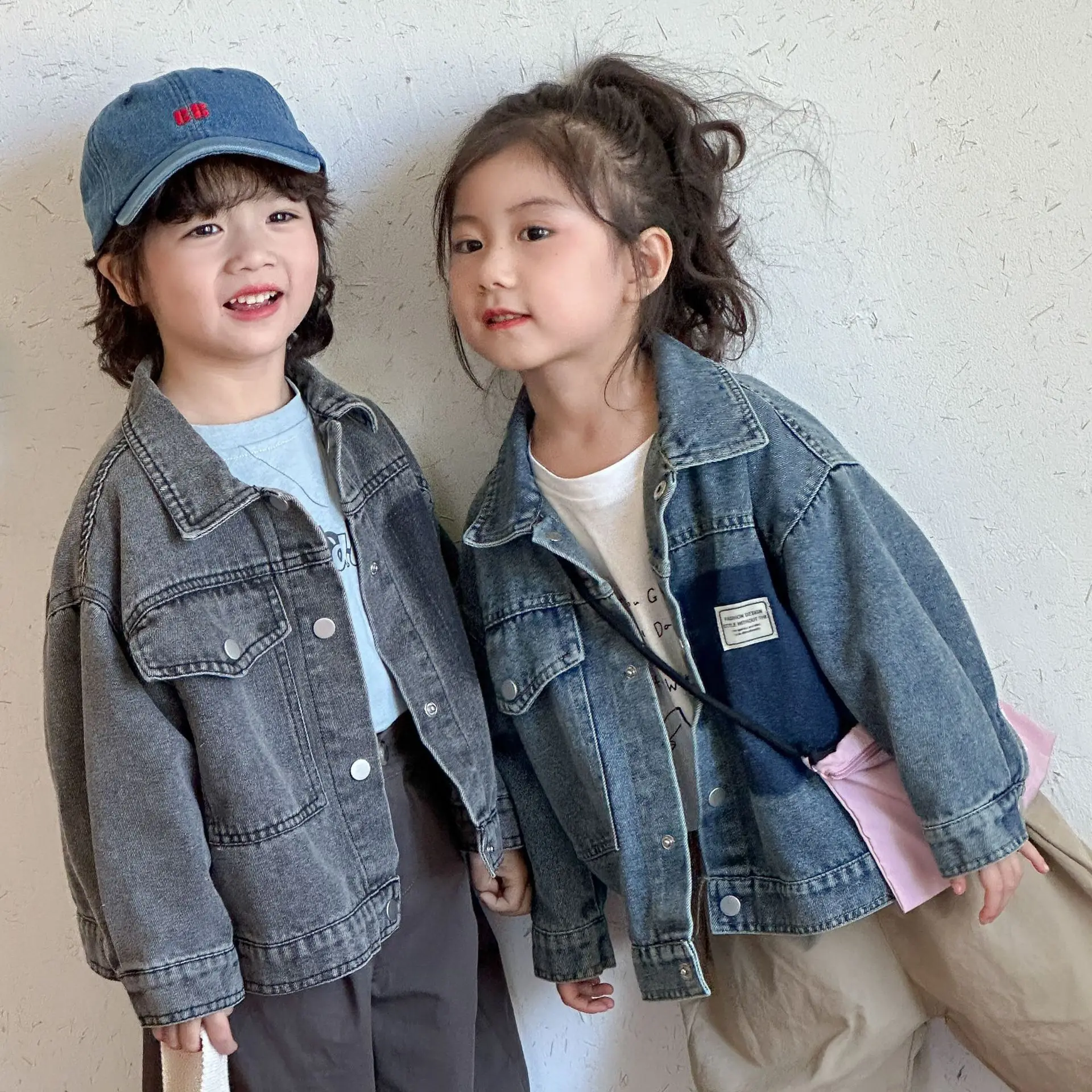 Children's denim jacket for boys spring girls clothes 2025 new autumn loose baby tops