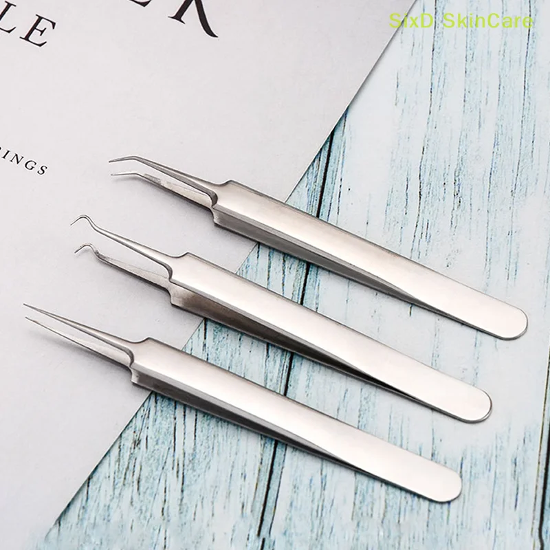 Needle Tweezers Blackhead Pimples Removal Pointed Bend Head Face Care Tools