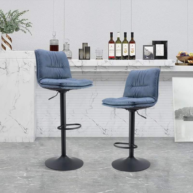 Bar Stools High PU Leather Bar Stool High Bench Lift Height Dining Chair Adjusted Swivel Leisure Kitchen Backrest Furniture