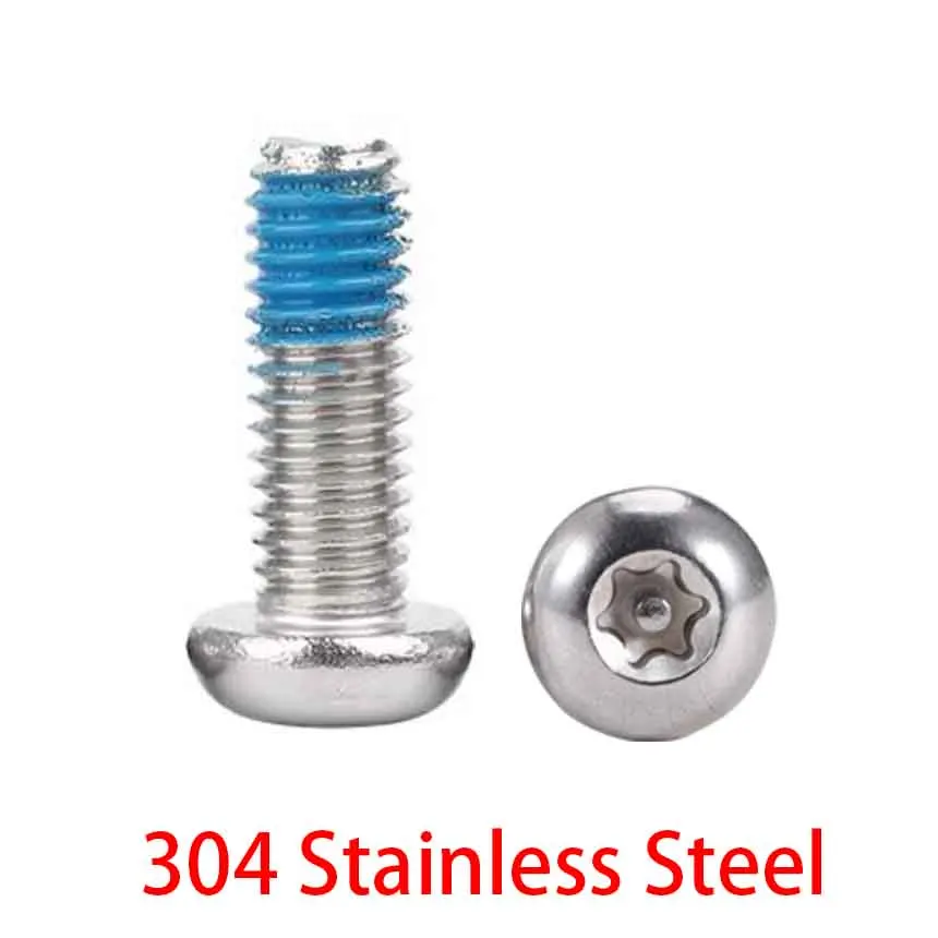 

M3 M4 M5 M6 M8 304 Stainless Steel Torx Six Lobe Pan Round Hexalobular Internal Head Anti-Loose Security Screw Bolt With Pin