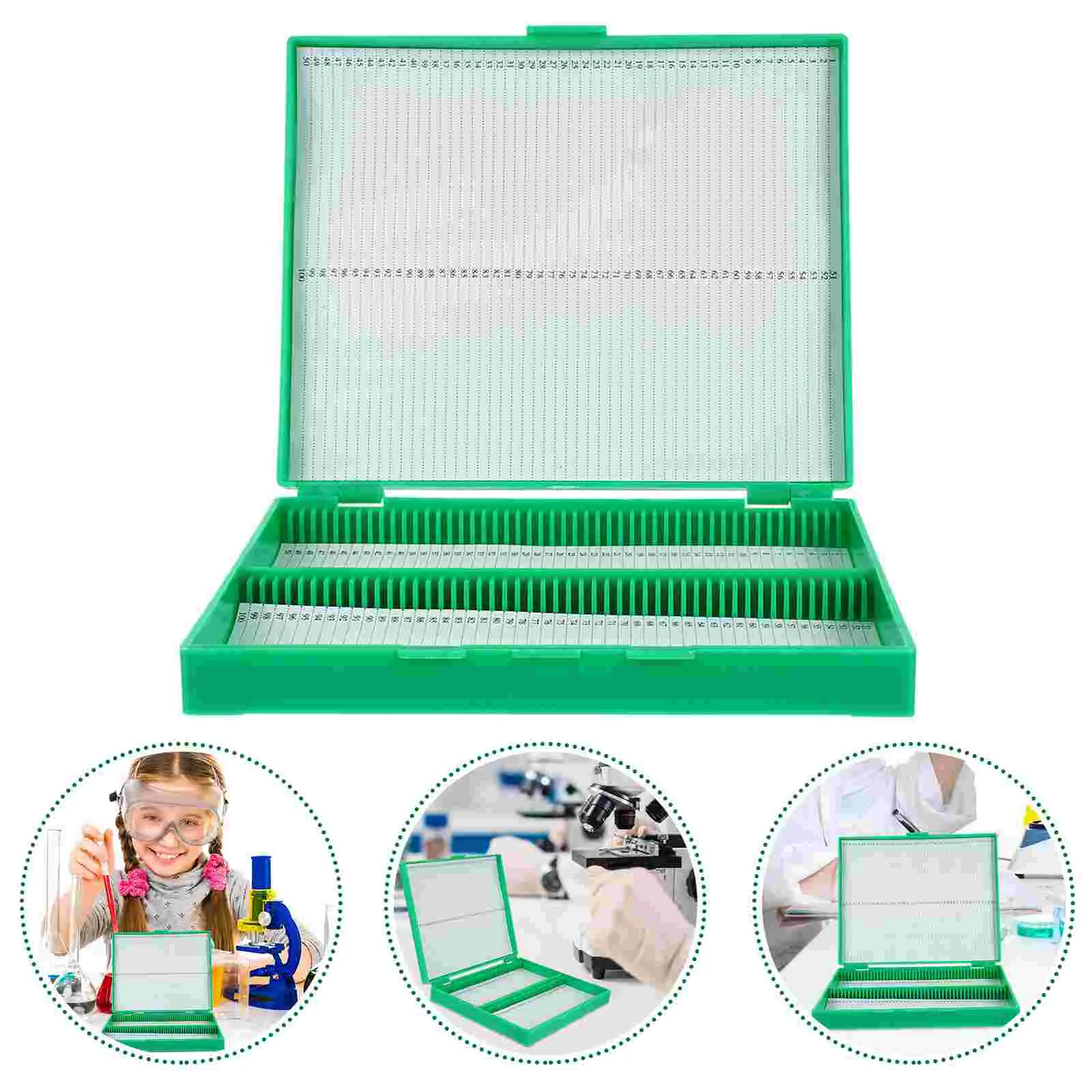 Cover Slips for Microscope Slides Slice Box Kids Storage Holder Biology Case Child