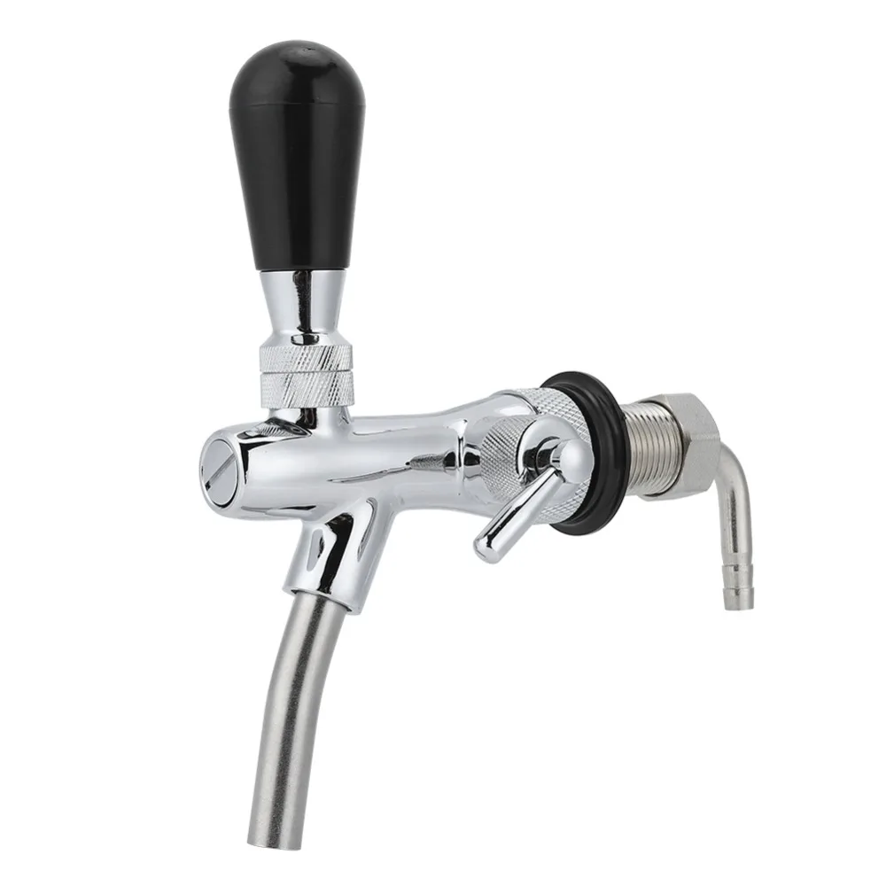 10-piece-g5-8-thread-beer-faucet-tap-chrome-plated-brass-adjustable-beer-tap-stainless-steel-flow-controller-keg-beer-faucet